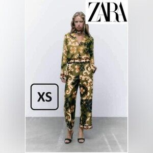 Zara, Ladies Printed Trousers - Multicolored. Size: XS. NWT